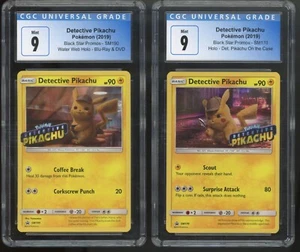 CGC 9 Detective Pikachu SM190 & SM170 STAMPED DVD Promos Pokémon Card TCG - Picture 1 of 2