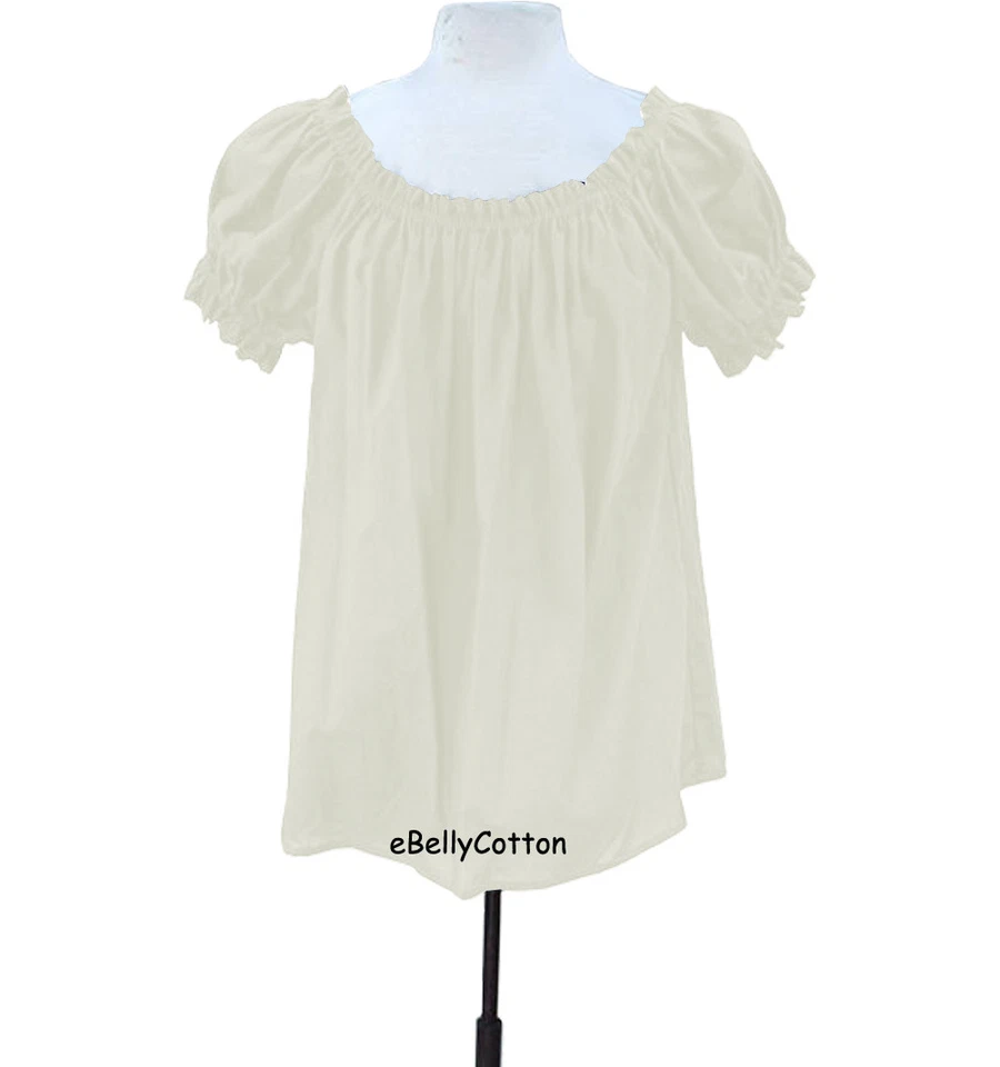 Blusa Chemise Algodón Gasa Campesina Camisa Renacimiento Disfraz Halloween Medieval Foto 1 de 1