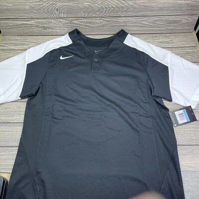 Nike Vapor 1- Button Laser Mens black/white baseball Jersey shirt Dri-Fit Medium - Image 1 of 4