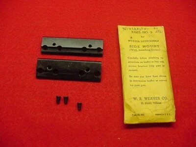 Weaver Side Mount Base- No. 3- Lot of 2- Fit: Winchester 94- Nice !! - Image 1 of 4