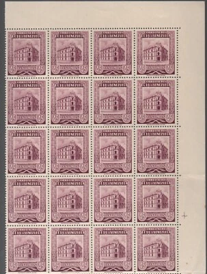Venezuela: 1953; Scott C570 in block of 20 of value 45c. mint Nh... VZ2423* - Image 1 of 2