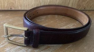 TRAFALGAR SZ 36 Men's Brown Cortina Leather Dress Belt Handmade In USA - Picture 1 of 6