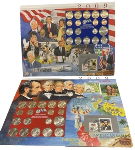 2009 P/D Uncirculated Mint Sets Postal Commemorative Society Coin & Stamps - Picture 1 of 12