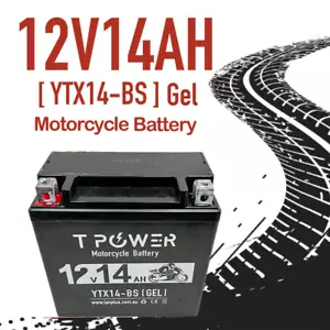 YTX14-BS Gel 12V 14AH Motorcycle BATTERY HONDA ATV QUAD BIKE TRX 300/350/400 AU - Picture 1 of 4