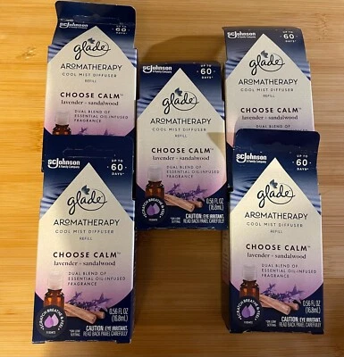 Lote de 5 aceites de recarga difusor Glade Cool Mist lavanda + sándalo 0,56 onzas líquidas Foto 1 de 4