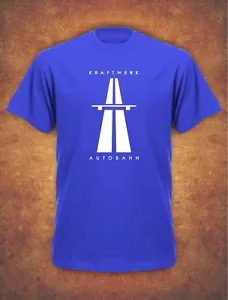 KRAFTWERK Tribute AUTOBAHN RETRO TECHNO Mens T-Shirt Royal - Picture 1 of 1