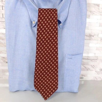 Corbata de cuello Nina Ricci para hombre roja geométrica seda logotipo de lujo simple mínima estrecha Foto 1 de 4