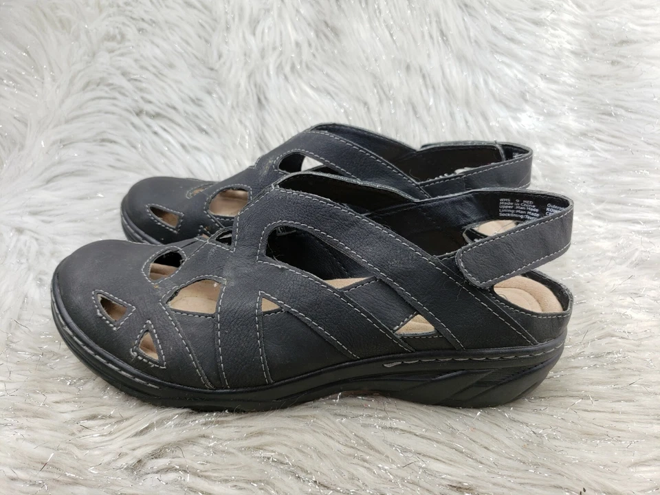 Повседневные удобные туфли на плоской подошве CROFT & BARROW Braelin черная кожа размер 9 - Изображение 1 из 4