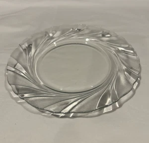 Vereco Clear Rivage Swirl SALAD Plates 7 5/8" Set 8 Vtg France EUC - Picture 1 of 3
