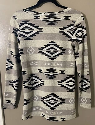 Vestido Camisa Living Doll Hecho en Los Ángeles EE. UU. Gris Negro Suroeste Para Mujer Talla S Foto 1 de 4