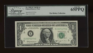 DBR 1963-B $1 FRN Richmond Barr Gem Fr. 1902-E Legacy 65 PPQ Serial E23371270G - Picture 1 of 2