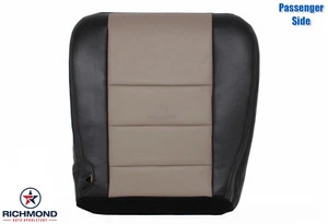 05 Ford Excursion EDDIE BAUER-Cubierta de asiento de cuero inferior lateral para pasajeros negra/bronceada - Imagen 1 de 12