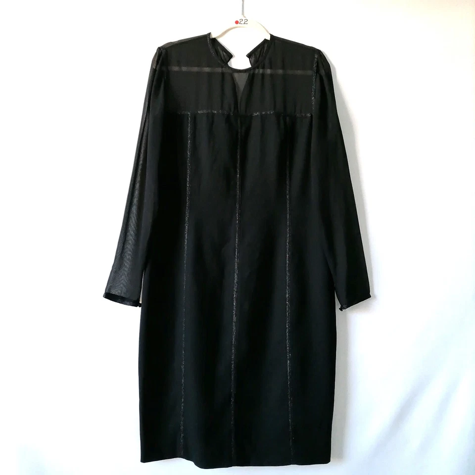 Vestido minimalista ligero negro de noche para mujer Adrienne Vittadini talla 12 Foto 1 de 4