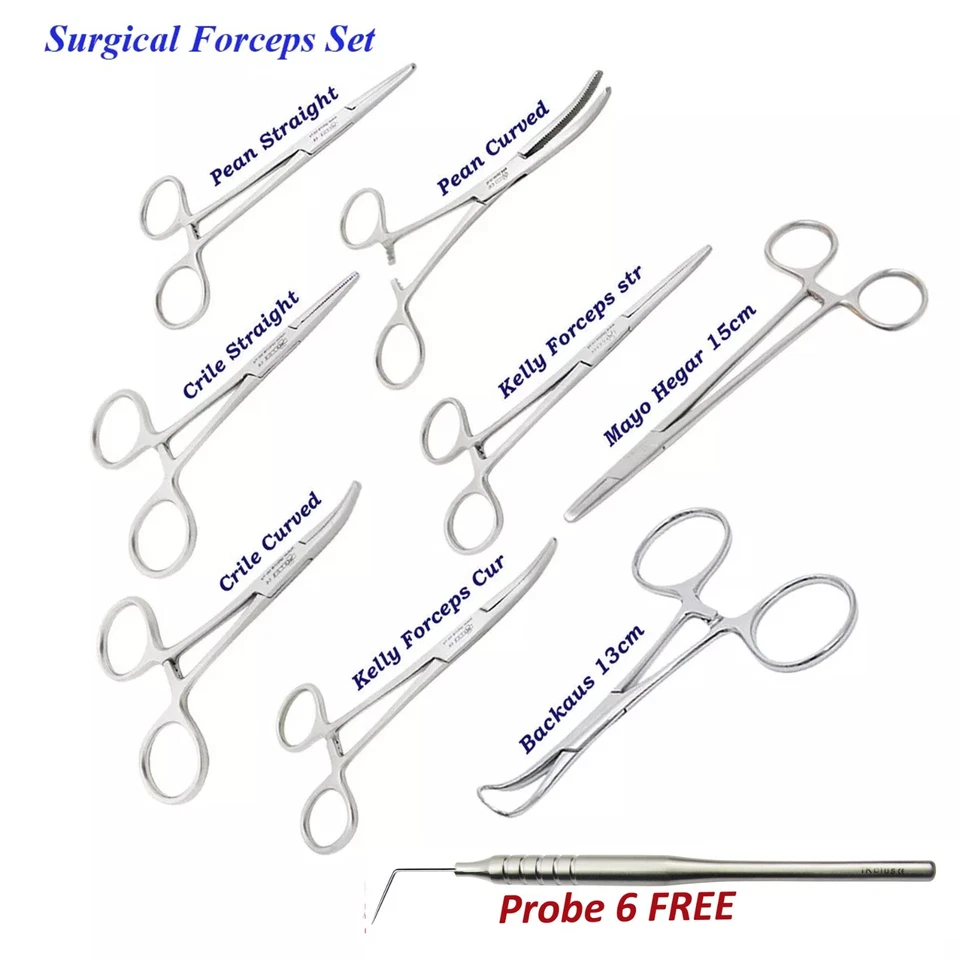 TK PLUS Locking Forceps Artery Hemostatic Clamp Mosquito, Kelly, Pean, Mayo Hegar Needle