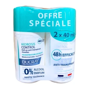 2X Ducray HIDROSIS CONTROL Roll-On Deodorant 48H 40ml 1.3oz EXP: 11/2027 - Picture 1 of 4