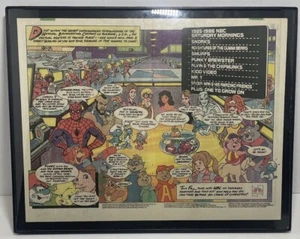 Vintage Comic Book Saturday Morning Cartoon Ad Wall Art Framed 11”x 14” - Picture 1 of 4