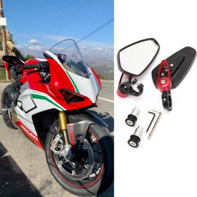 Motorcycle Handle Bar End Side Mirrors 7/8'' For Ducati Monster 1000 900 600 400 - Image 1 of 4