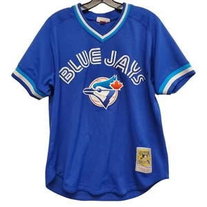 Vintage TORONTO BLUE JAYS Jersey Adult L 44 Blue JOE CARTER #29 Mitchell & Ness - Picture 1 of 12