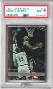 MICHAEL JORDAN 1997-98 Topps Chrome #123 PSA 8 NM-MT - BULLS - Picture 1 of 2