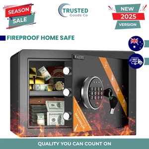 WASJOYE Fireproof Home Safe Box Digital Keypad Security Lock for Money Document - Picture 1 of 9