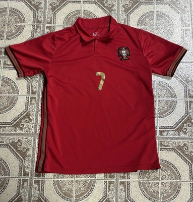 Camisa de futebol futbol Portugal Ronaldo #7 vermelha juvenil tamanho 30 - Imagem 1 de 4