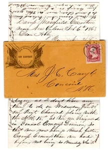 1863 New Orleans Occupation Civil War 16th New Hampshire NH Regiment w/ Letter - Picture 1 of 6