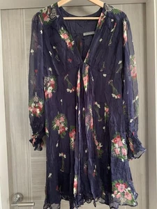 Celia Birtwell X Topshop Marie Antoinette Vintage Chiffon Dress Size 14 - Picture 1 of 7