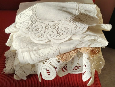 Rester Plauener Spitze, Omas Wäschetruhe, Konvolut versch. Materialien + Größen - Bild 1 von 4