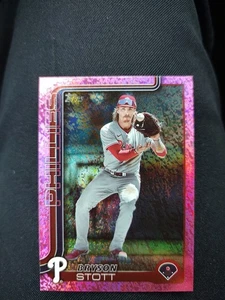 2025 Topps Series 1 - Bryson Stott #147 Pink Holo Foil - Picture 1 of 2
