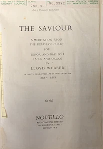Lloyd Webber: The Saviour: Music Score - Picture 1 of 3