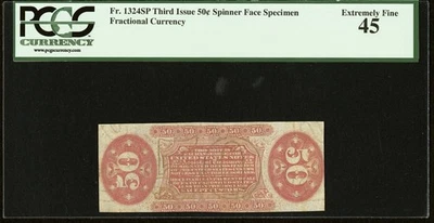 FR# 1324 Fractional 1864 Currency, 50c Civil War 3rd Issue Face Specimen PCGS 45 - Image 1 of 4