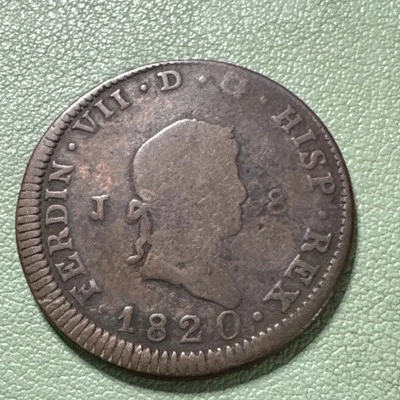 1820 Spain 8 Maravedis Nice Original VG - Image 1 of 4