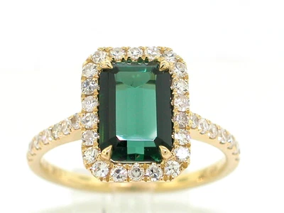 Turmalin Ring 750 Gelbgold 18Kt natürlicher Turmalin 1,94ct  36 Diamanten 0,50ct - Bild 1 von 4