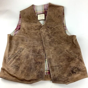 Remington Arms Co 1816 Leather Vest Concealed Carry Flannel Lined Men’s Large - Picture 1 of 16