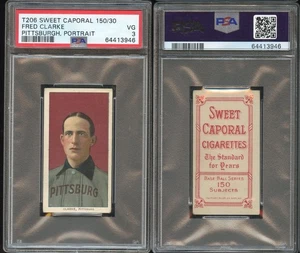 T206 Fred Clarke Portrait HOF ~~ PSA 3 VG ~~ Sweet Caporal 150/30 back - Bild 1 von 1