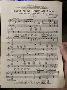 Spartiti '50 Advance Artist 'I Don't Mind Being All Alone' MILLS BROTHERS - Foto 1 di 3