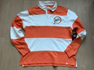 Miami Dolphins Rugby Shirt ’47 Brand Historic Logo Langarm M orange weiß - Bild 1 von 6