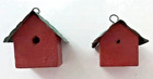 Vintage Miniature Bird Houses Rustic Metal Roof 2 Handmade Dollhouse Birdhouse