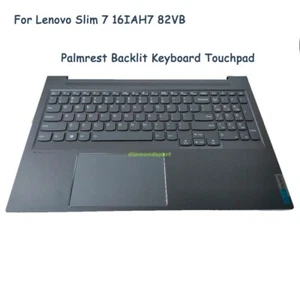 NOWOŚĆ Palmrest Podświetlana klawiatura Górna pokrywa do Lenovo Slim 7 16IAH7 5CB1J38238 Szary - Zdjęcie 1 z 5