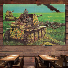 WW II Germany Marder III anti tank gun Military Art Banner Wall Painting Flag