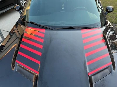 Dodge Challenger Strobe 1 Hood Wing Graphic Decal fit 2015-2018 (15 Colors)  - Image 1 of 4