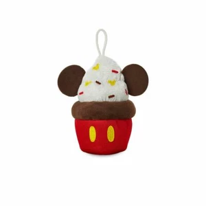 Disney Christmas Ornament Mickey Mouse Cupcake Small Plush Toy 4 1/2" H NEW - Picture 1 of 1