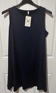 Basico Women's Maxi Dress- Sleeveless- Navy Blue-Size L - Picture 1 of 7