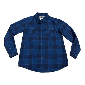 Dixxon Flannel Company Women Size L Blue Black Button Up Snap On Limited Edition - Picture 1 of 13