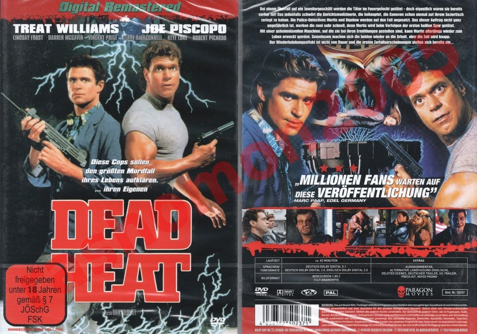 DVD DEAD HEAT (1988) Treat Williams Joe Piscopo Vincent Price Uncut Region 2 NEW - Image 1 of 1