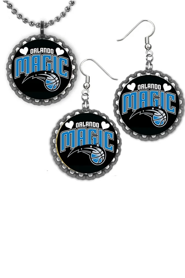 Orlando Magic Pendientes y Collar Conjunto Gran Regalo Color Plata Set Peso Ligero Foto 1 de 1