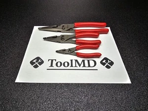 Snap-on Tools NEW 3pc RED Long Nose Slip Joint Plier Set LN44BCF LN47ACF LN46ACF - Picture 1 of 24