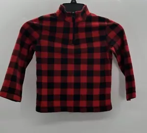 Kids Okie Dokie Buffalo Plaid Fleece Half Zip Pullover Small 4T - Picture 1 of 5