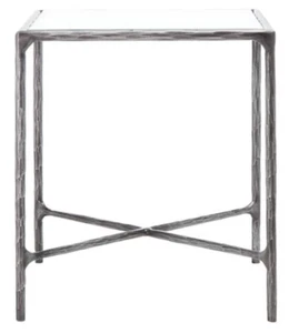 Thaddeus Style Square Restoration  Accent End Table Forged Iron Hardware  silver - Picture 1 of 1