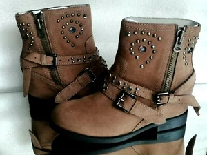 Botines mujer GEOX RESPIRA C6029 CAQUI / TAUPE con tacón de cuña 8cm nuevos - Imagen 1 de 5